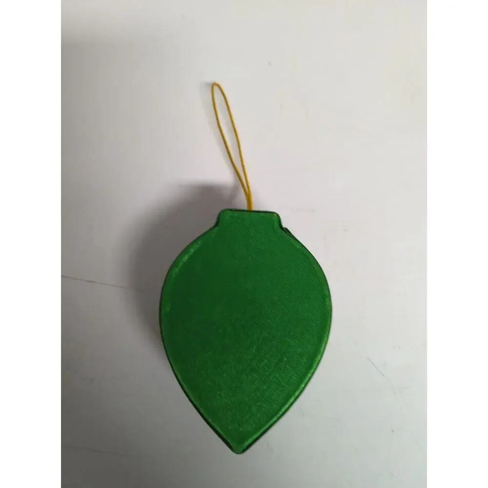 Vtg 4” Christmas Ornament Green With Colored Sequin Bead Trinket Box Ornament
